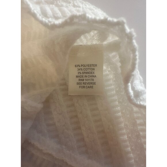 Atelier by Kirious Womens White Textured Knit Crop Top Bow Back V-Neck XL - Picture 9 of 9